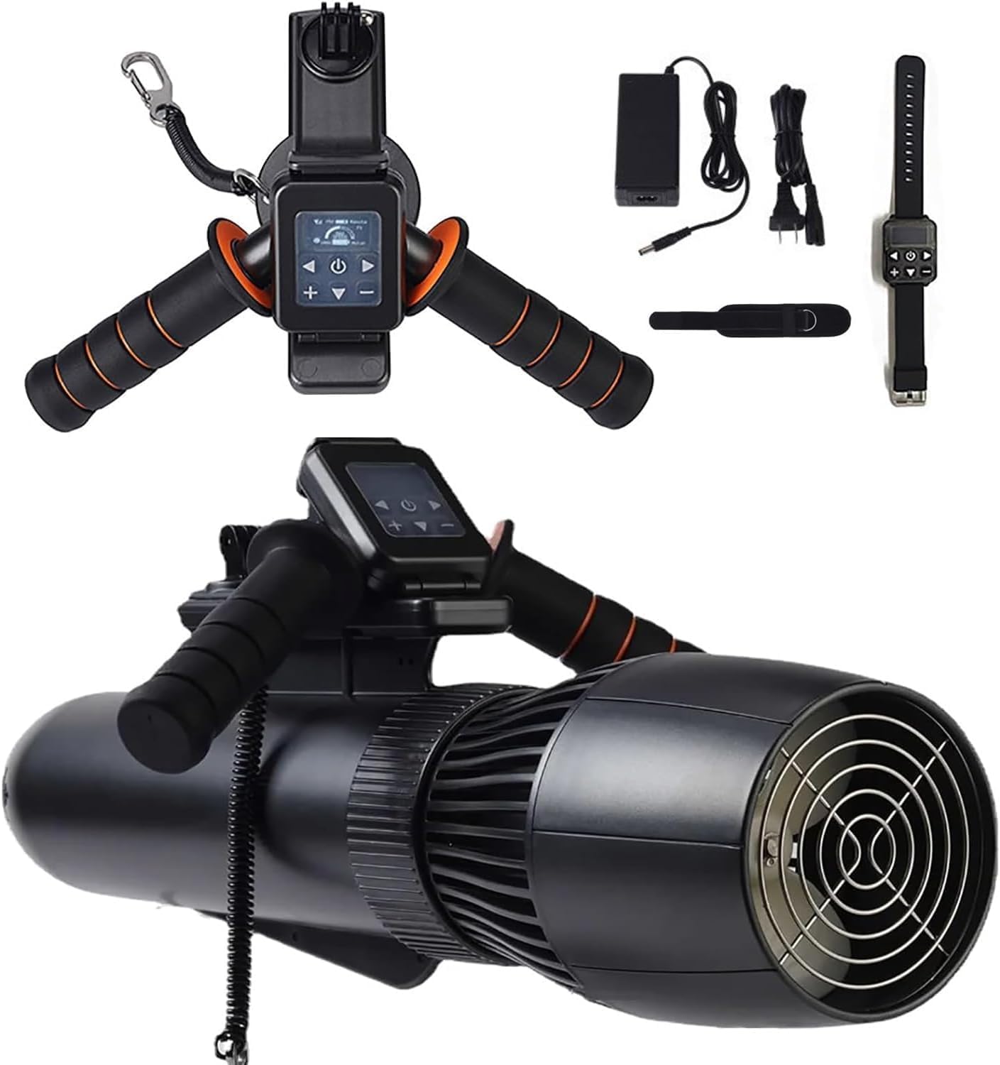 ERSDM Underwater Scooters,130minsBrushless Underwater Thruster Set,10Km/h Electric Underwater Sea Scooter,Diving Scooter for Kayaks/Inflatable Boats/Paddle Boards (Size : 10000 mAh+handle)