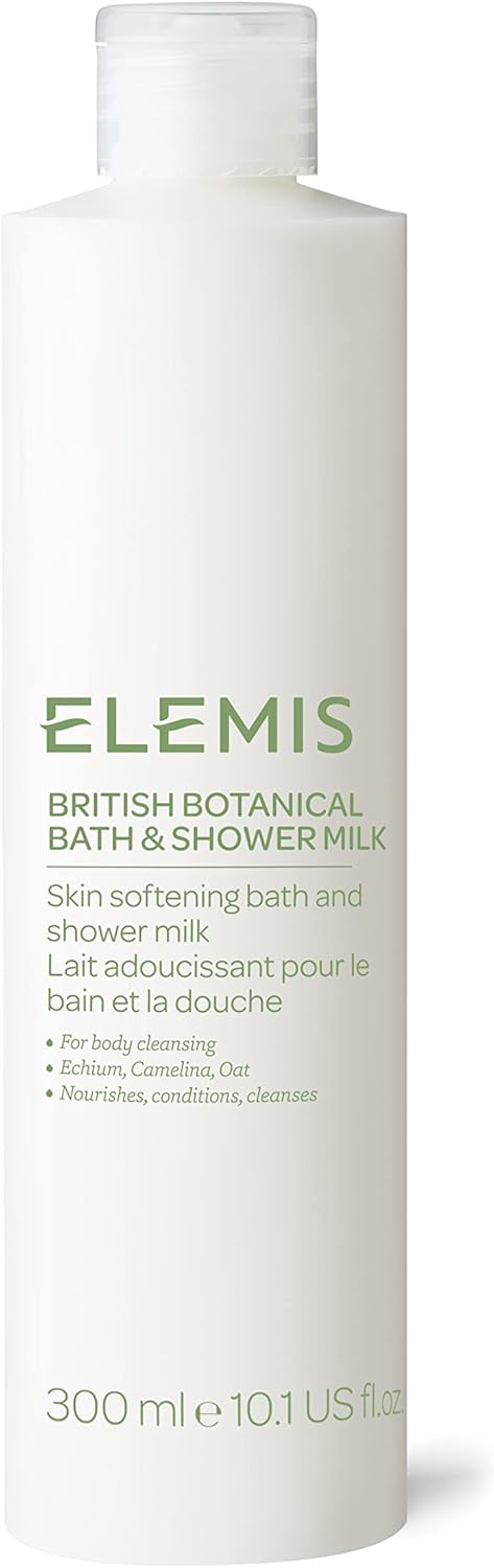 ELEMIS Bath & Shower Milk 300ml – Nourishing Body Wash with Moisturizing Oils, Gentle Foaming Cream for Dry & Sensitive Skin
