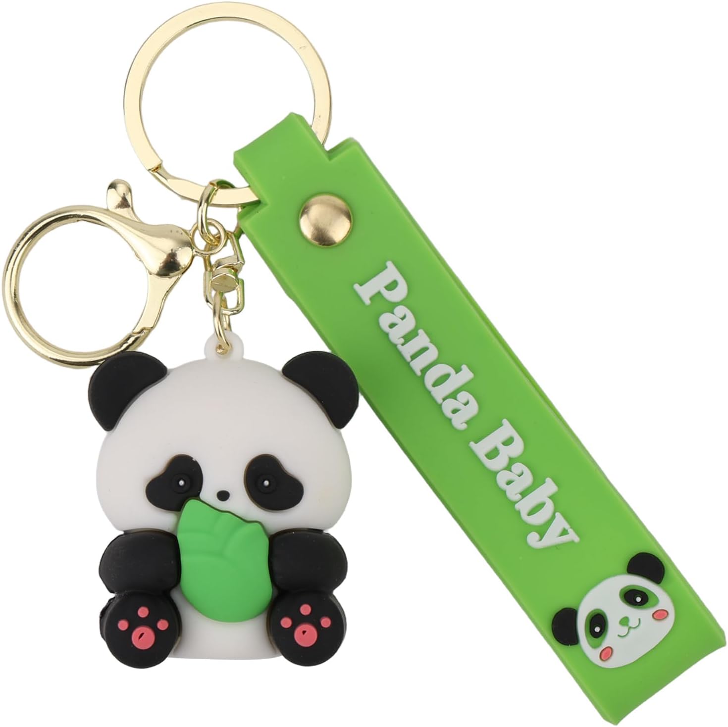 Cute Panda Keychain, Creative Backpack Animal Key Chain Ring Kawaii Pendant Keyring for Backpack Purse Handbag Keys