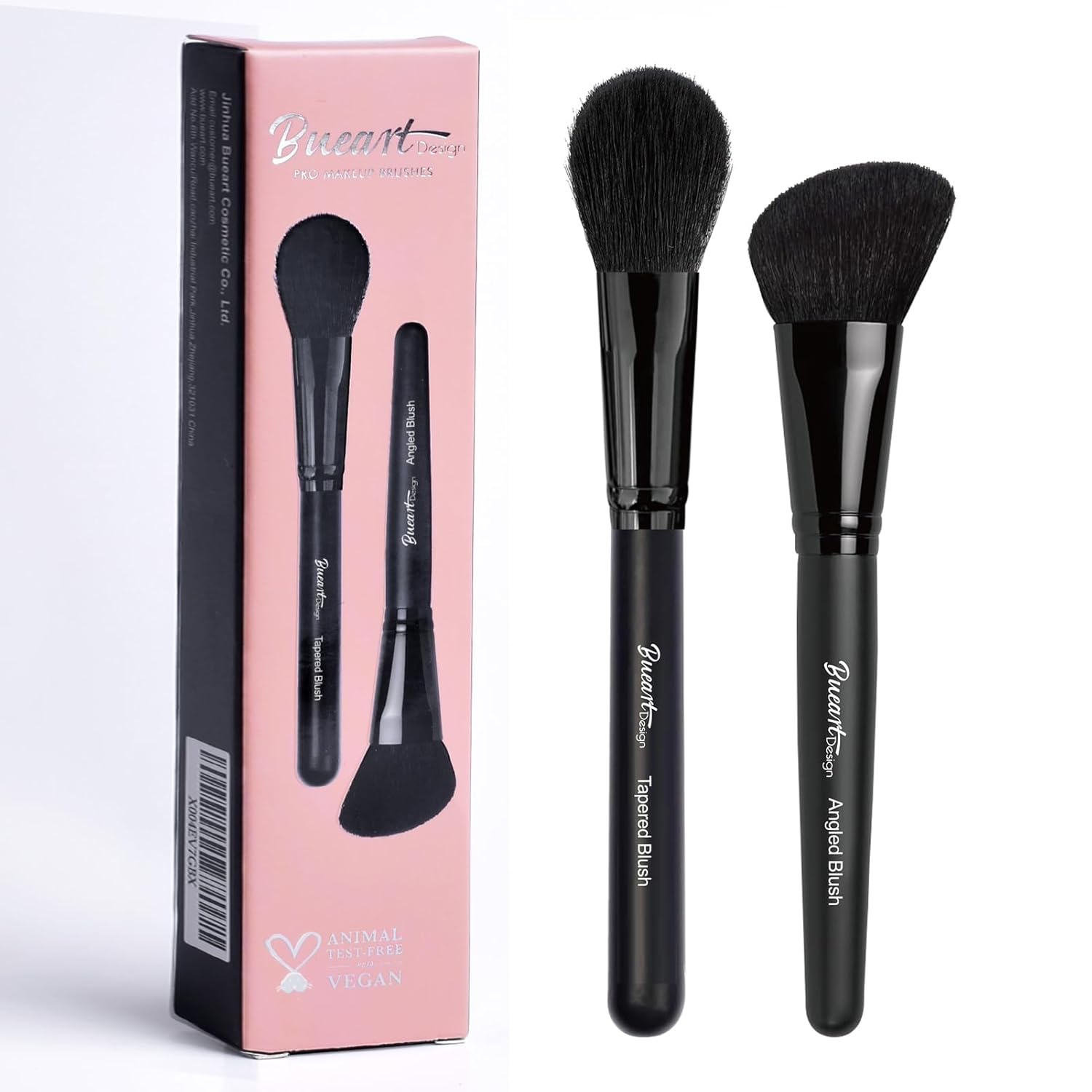 Bueart Design Tapered Blush Brush with Angled Blush Brush Set Ideal For Precision Contouring& Blending Highlighter liquid blush Bronzer & Mineral powder, Soft, Dense Bristles, Vegan & Cruelty-free M13