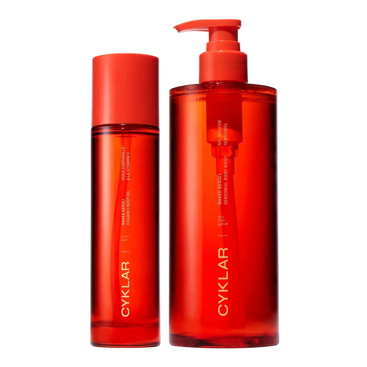Vitamin C Body Oil for Women and Men. Moisturizing Naked Neroli & Body Wash Bundle
