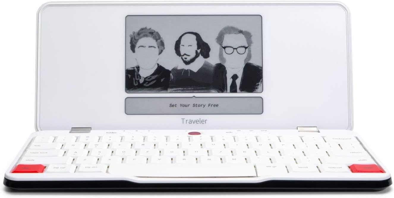 Freewrite Traveler | Lightweight and Portable Typewriter with E Ink Digital Screen for Distraction-Free Drafting | Word Processor with Wifi Cloud Sync and Long Battery Life for Writers on the Move