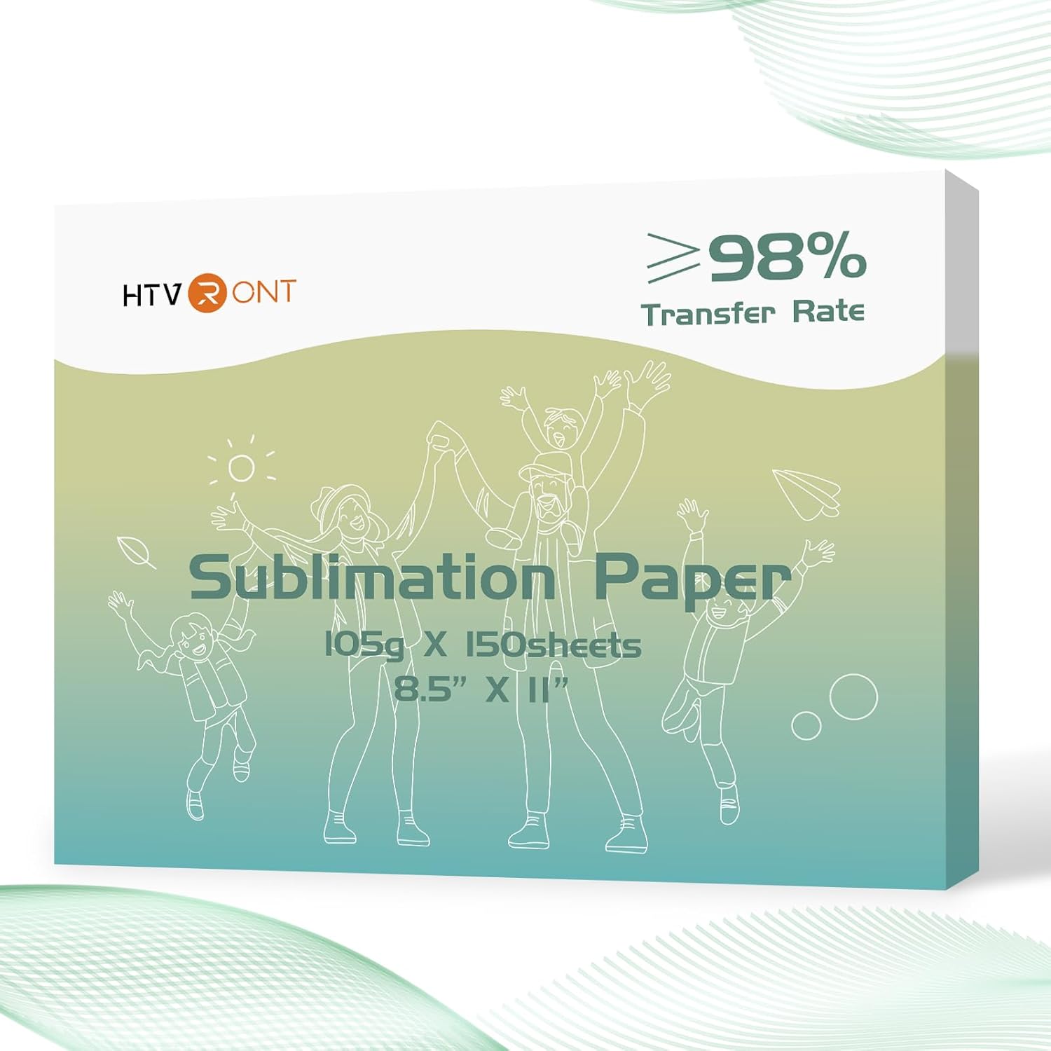 HTVRONT Sublimation Paper 8.5 x 11 Inches - 150 Sheets 105g Excellent Ink Release Sublimation Transfer Paper for Tumblers, Mugs, T-shirts