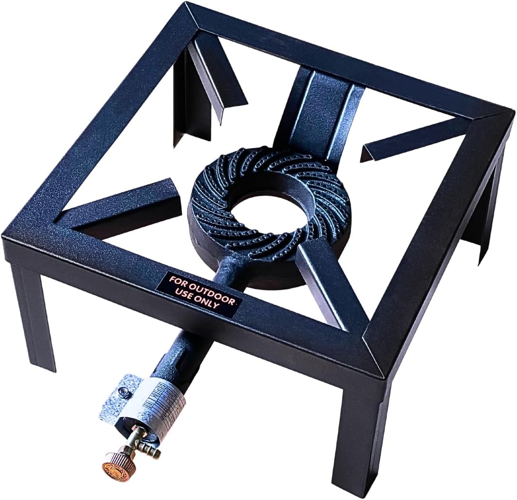 iBest UK Cast Iron Steel Catering Stove | Key Burners | Outdoor LPG Black Cooker (Single Key)