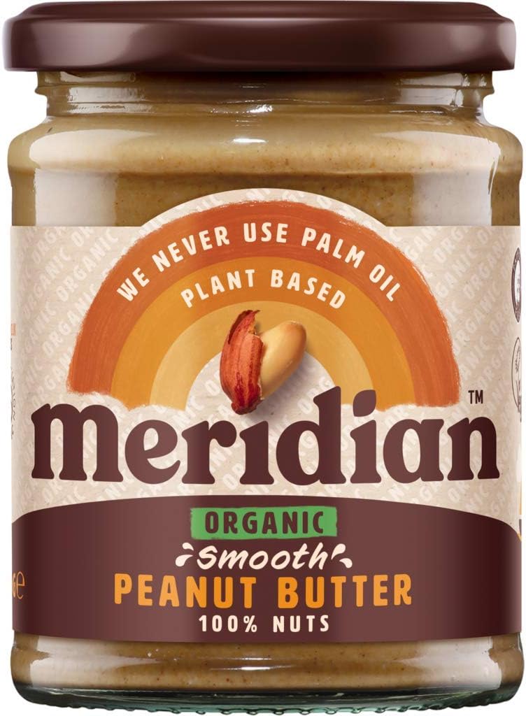Meridian Organic Peanut Butter Smooth No Salt 280g - Pack of 2