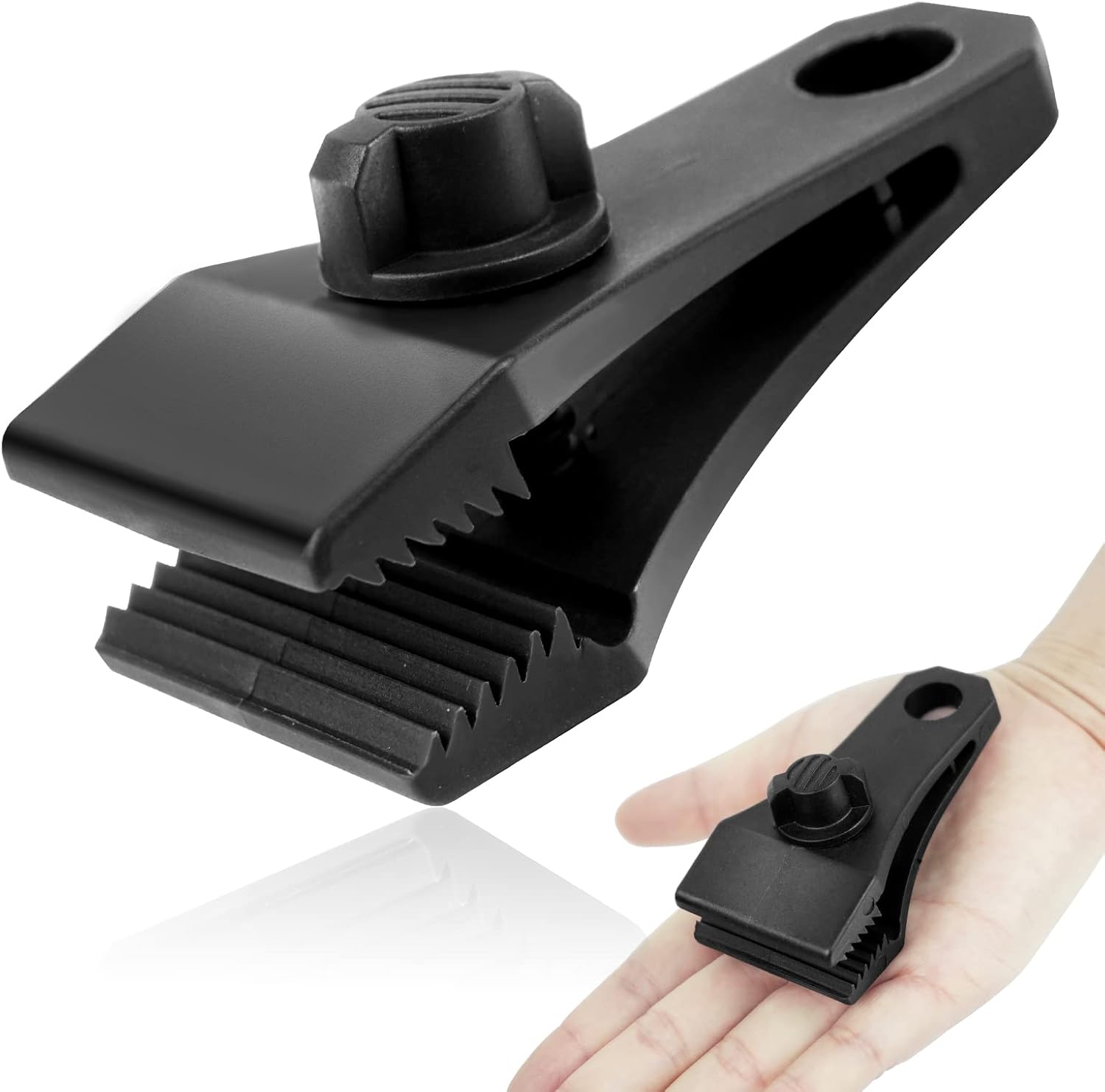 30PCS Upgrade Large Tarp Clips Heavy Duty Lock Grip Tarp Clamps Thumb Screw Tent Clamps with 100 Pcs Zip Cable Ties for Swimming Pool Cover Awnings Outdoor Camping Caravan Canopies Car Covers