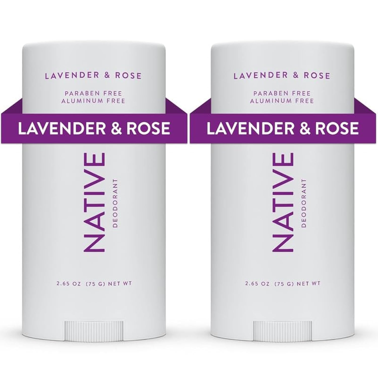Native Deodorant Contains Naturally Derived Ingredients, 72 Hour Odor Control | Deodorant for Women and Men, Aluminum Free with Baking Soda, Coconut Oil and Shea Butter | Lavender & Rose, 2-Pack