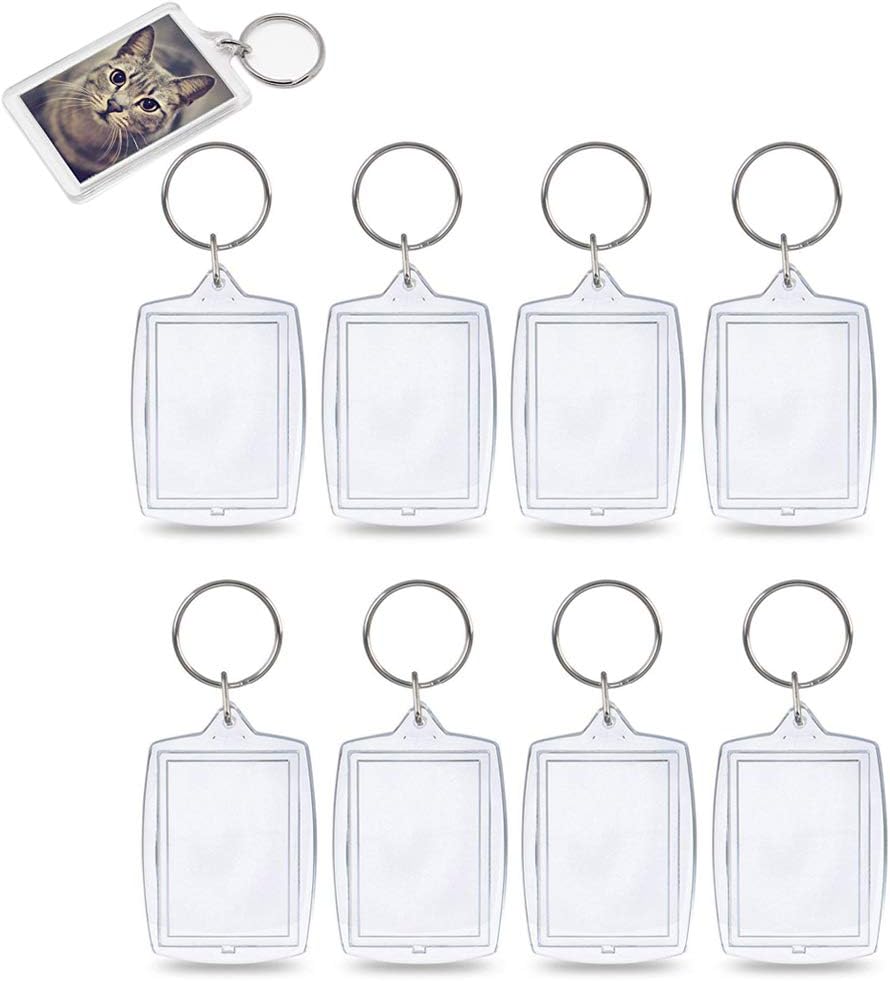 25pcs Photo Keyrings Blank Personalised Keyring Photo Picture Keyrings Double Sided Blank Keyring Picture Keychain for Photos Family Lover Pet Friends Souvenir DIY Gifts Craft