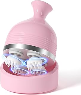 Scalp Massager, Scalp Massager with 4 Removable Massage Claws, Portable Rechargeable Head Massager, Dog&Cat Massager, Massager for Hair Growth and Stress Relax (Pink)