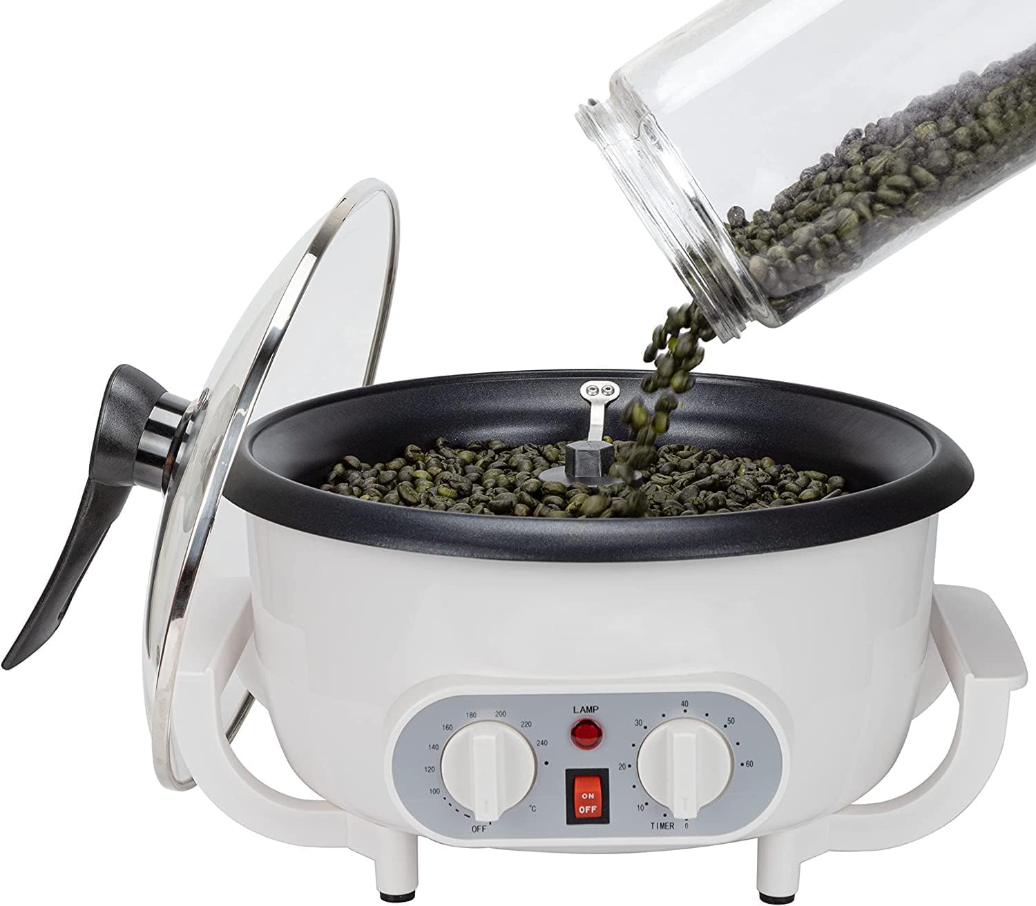 Upgraded Coffee Roaster Machine with Timer, 110V Coffee Roaster for Home Use, Beginner-Friendly Coffee Bean Roaster