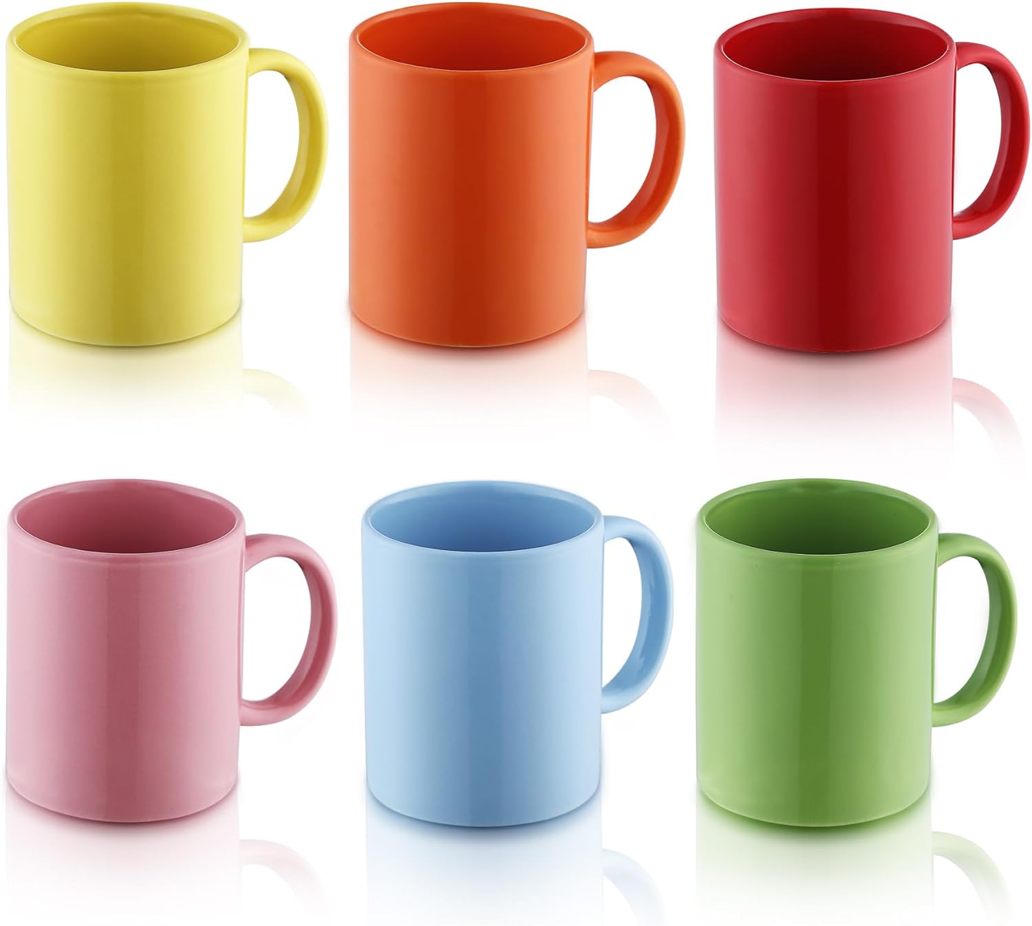 Evanda Coffee Mug Sets 6 Pieces, 350ml Stoneware Cups for Coffee, Tea, and Mulled Drinks, Espresso, Wide Tea Coffee, Hot Chocolate, Dishwasher Safe