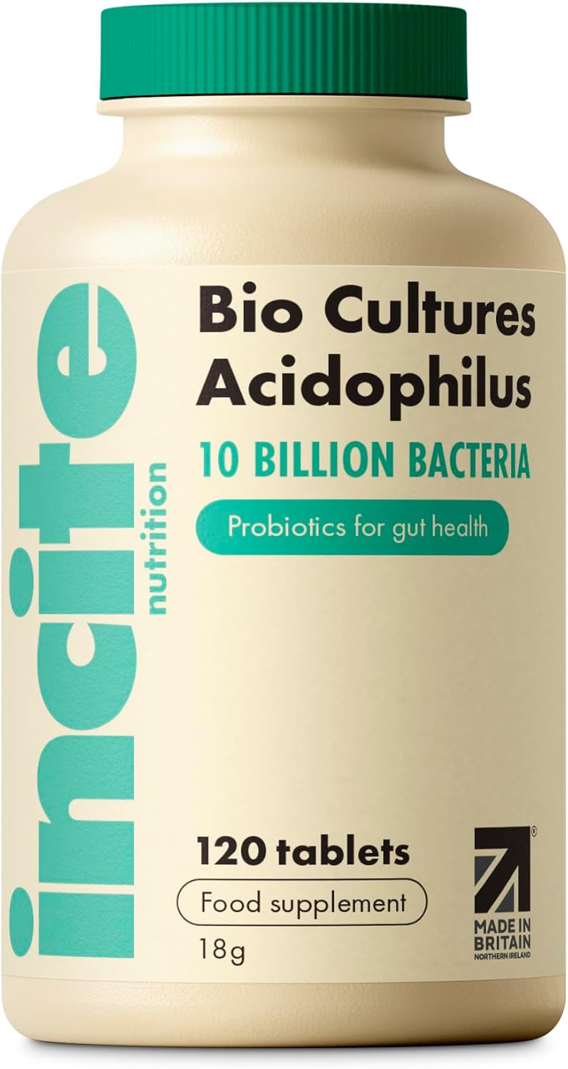Incite Nutrition Acidophilus Cultures Tablets 10 Billion CFU. 4 Month Supply. Gut Health & Digestion Support. High Strength Lactobacillus Acidophilus Supplement. Suitable for Vegetarians & Vegans