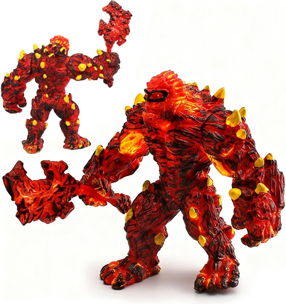 CLKDPNO Lava Smasher Monster - Fun Movable Magma Monster Action Figure for Boys and Girls, Fantasy Fire Beast Figurine, Durable Elemental Creature, Toys for Kids Ages 7+