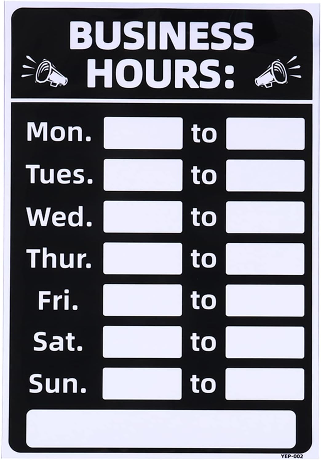 PATIKIL Business Hour Sign, 1 Set 8"x12" PVC Self Adhesive Operation Hour Changeable Store Hours Sign with Number Sticker for Store Business Shop, Black