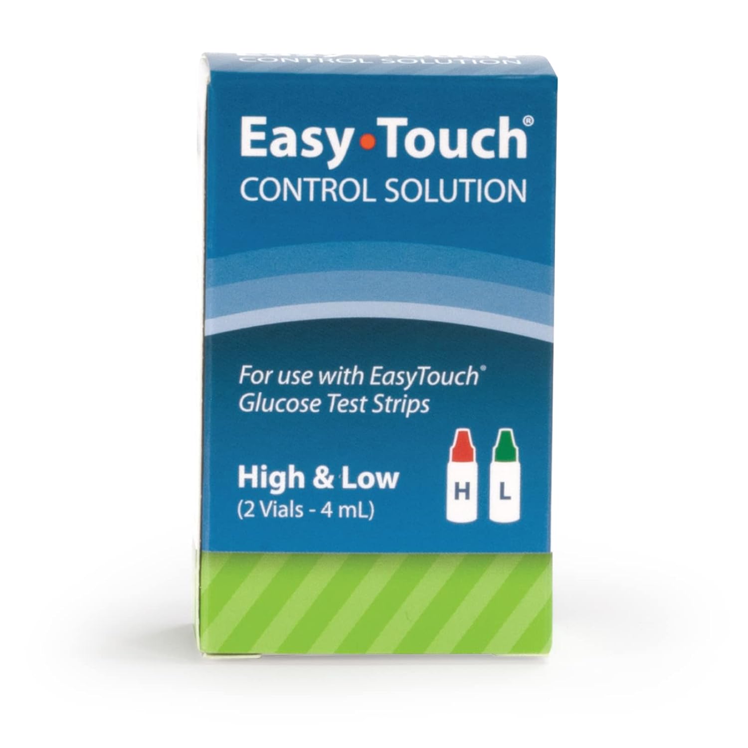 Easy Touch Control Solution Glucose Monitor Kit - Hi & Low - 2 Vials, 4 ml each