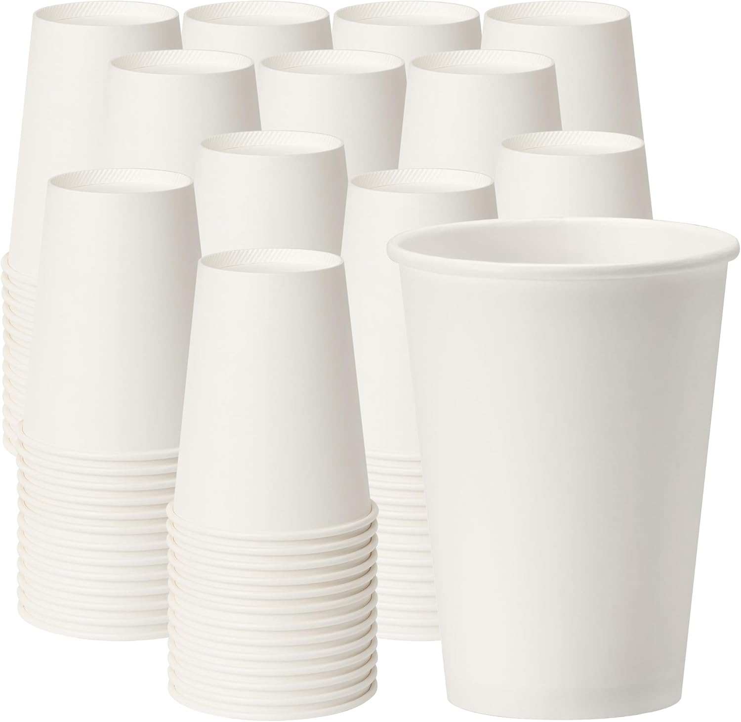 RACETOP Disposable Paper Coffee Cups, Paper Cups, Disposable Coffee Cups for Beverage or Coffee 12 oz 100 pack