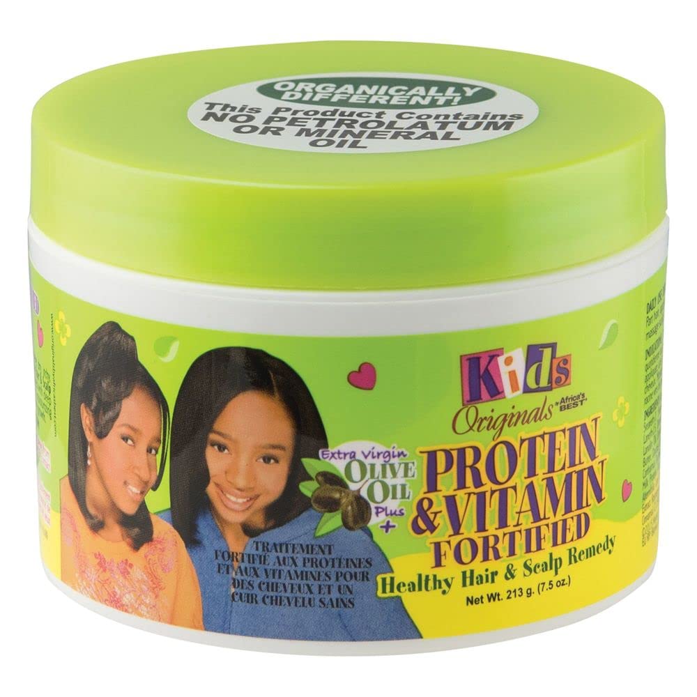 Originals by Africa's Best Kids Protein & Vitamin Fortified Healthy Hair & Scalp Remedy, With Extra Virgin Olive Oil, Mineral Oil & Petrolatum Free, 7.5oz Jar