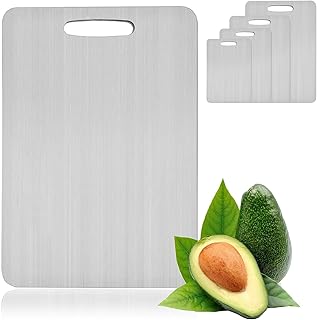 Titanium Cutting Boards，100% Pure Titanium Cutting Boards for Kitchen， Cutting Edge Hygiene & Durability, Double Sided grade Titanium Cutting Mat from Japan (11 x 15.35in), XXX-Large, Silver