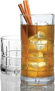 Anchor Hocking Manchester Drinking Glasses Set, 16 Piece Set (8 Rocks Glasses & 8 Tumbler Glasses)