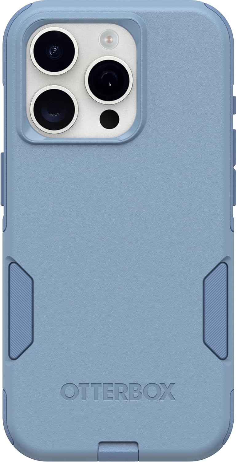 OtterBox iPhone 15 Pro (Only) Commuter Series Case - Crisp Denim (Blue), Slim & Tough, Pocket-Friendly, with Port Protection