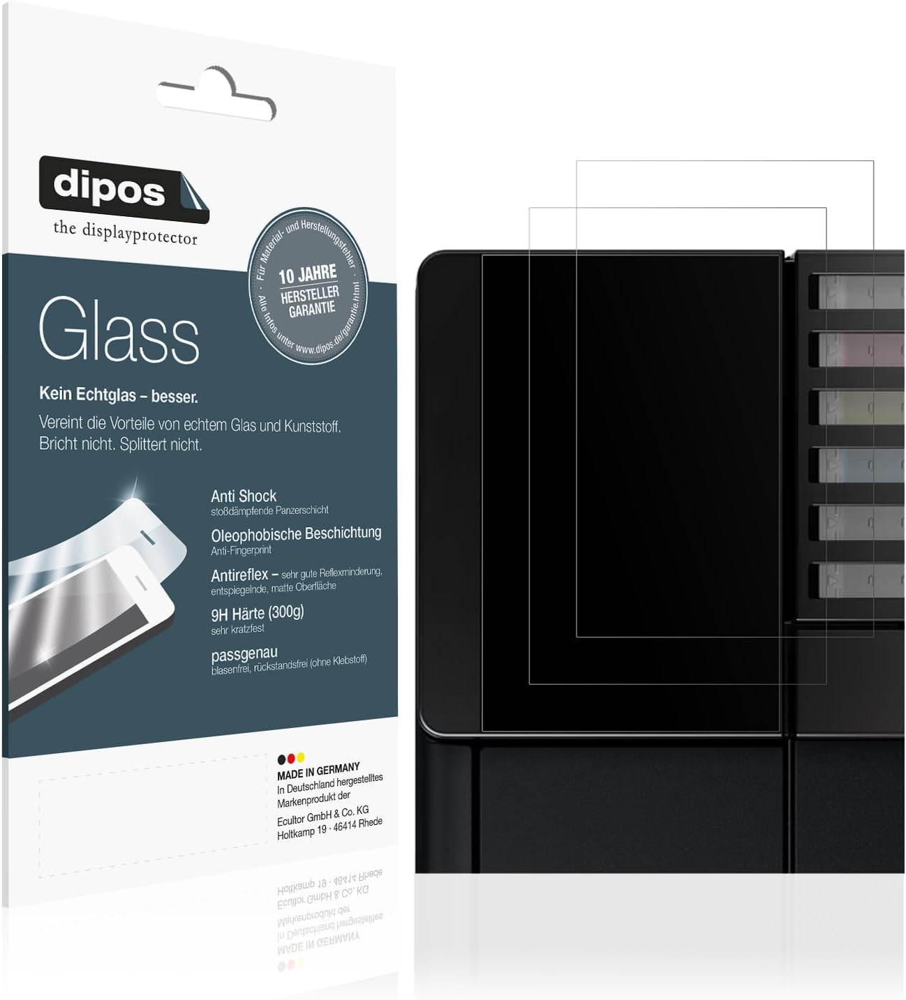 dipos I 2x Screen Protector matte compatible with Epson EcoTank ET-8550 Flexible Glass 9H Display Protection