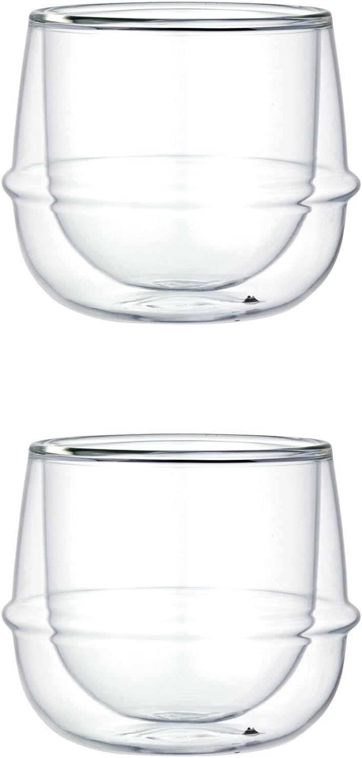 Double-Walled Kinto KRONOS Wine Glass - Maintains Temperature - Prevents Condensation - Set of 2-250 ml (8.45 fl. oz.) each