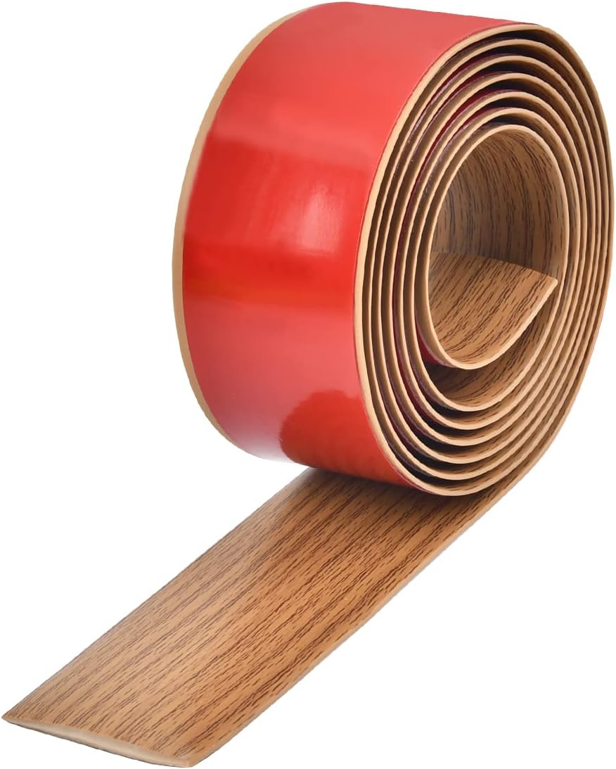 DODUOS 2m*5cm PVC Floor Transition Strip Self Adhesive, Yellow Oak Grain Flooring Threshold Strip,Threshold Strip for Laminate Flooring Door Strip Threshold, Tile to Laminate Transition Strip