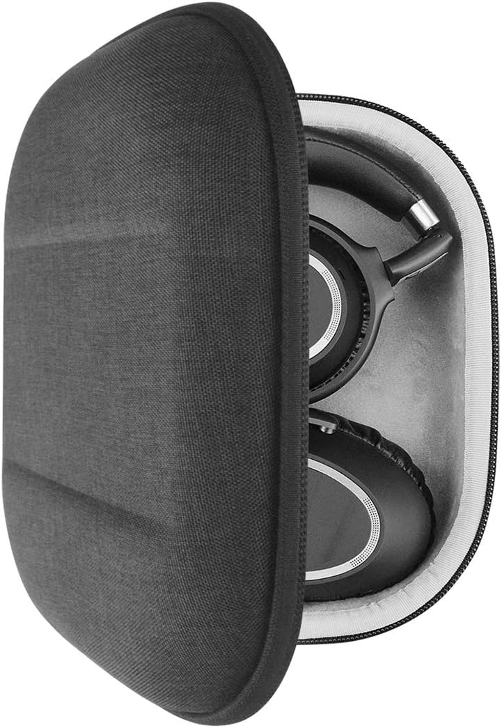 Geekria Shield Headphones Case Compatible with Sennheiser PXC 550-II Wireless, PXC 550, PXC 480 Case, Replacement Hard Shell Travel Carrying Bag with Cable Storage (Dark Grey)