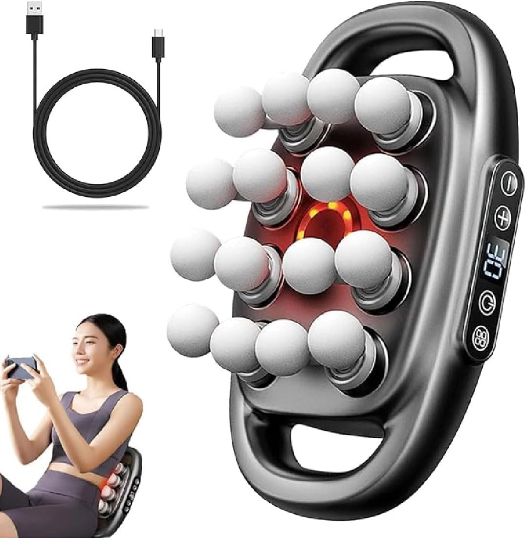 Needsary Massager, 2025 New 16-Drive 8-Head Massage Gun Deep Tissue Set with 30 Adjustable Levels & 3 Modes, Muscle Massage Gun, Electric Muscle Massager for Back, Shoulders, Legs, Arms (16-Head)
