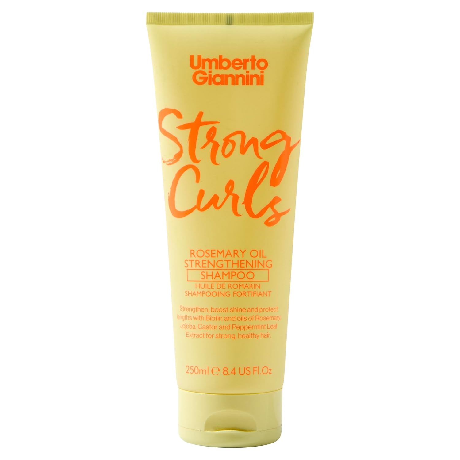 Umberto Giannini Strong Curls Rosemary Oil Strengthening Shampoo for Curly, Coily, Wavy Hair - Includes Biotin + Peppermint - Sulphate Free + Vegan