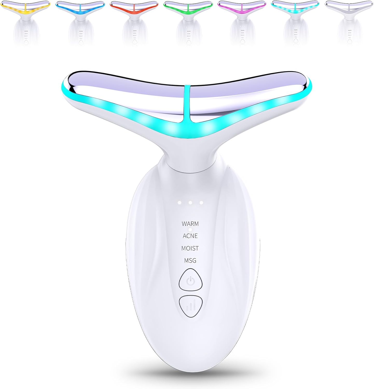 Face Massager, Senndio Face Lifting Device with 7 LED Colors 4 Modes, Electric Face and Neck Massager EMS Microcurrent Anti-Wrinkle Facial Sculpting, Portable with USB-C Charging