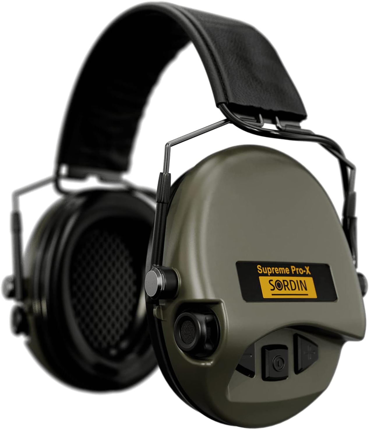 Sordin Supreme Pro-X Slim Active Ear Defenders - ARC Rail Compatible - Leather Band & Foam Kits - Green Ear Muffs