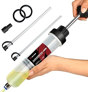 Thorstone Automotive Fluid Extractor Pump, Oil Change Syringe with Hose, Manual Fuel Suction & Filler, Fluid Oil Change Evacuator (7 Oz./0.21 Qt./200 CC)