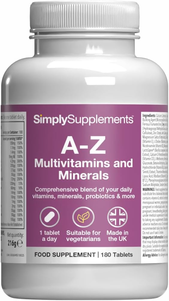 A to Z Multivitamins & Minerals | One-a-Day Tablet Supports General Health and Wellbeing | 360 Tablets = 12 Months’ Supply | Vegetarian Friendly | Manufactured in The UK