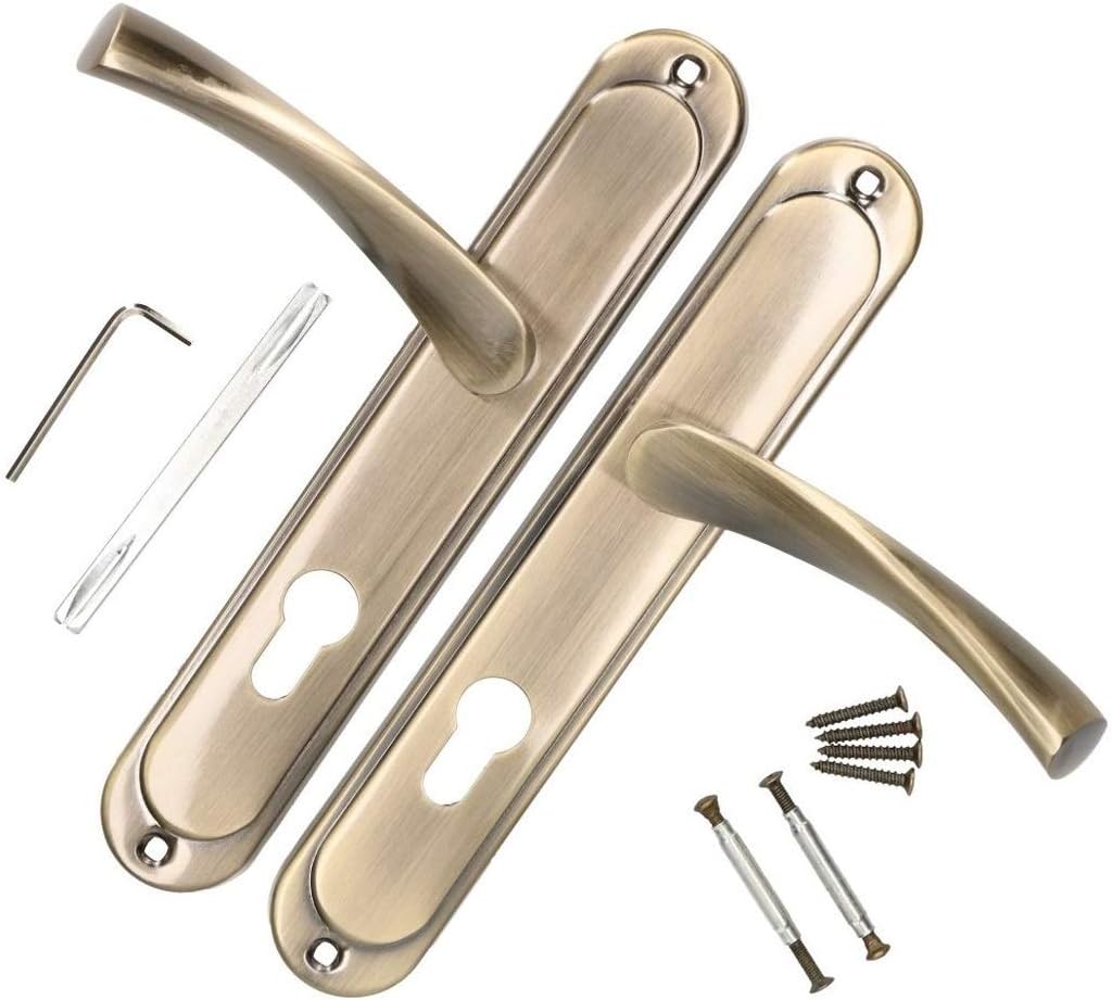 KOTARBAU Door Handle 72 mm PZ Door Handle Patina Door Fitting Door Handle Set Long Plate Door Handle Set Interior Door Exterior Door Handle Gate Fitting