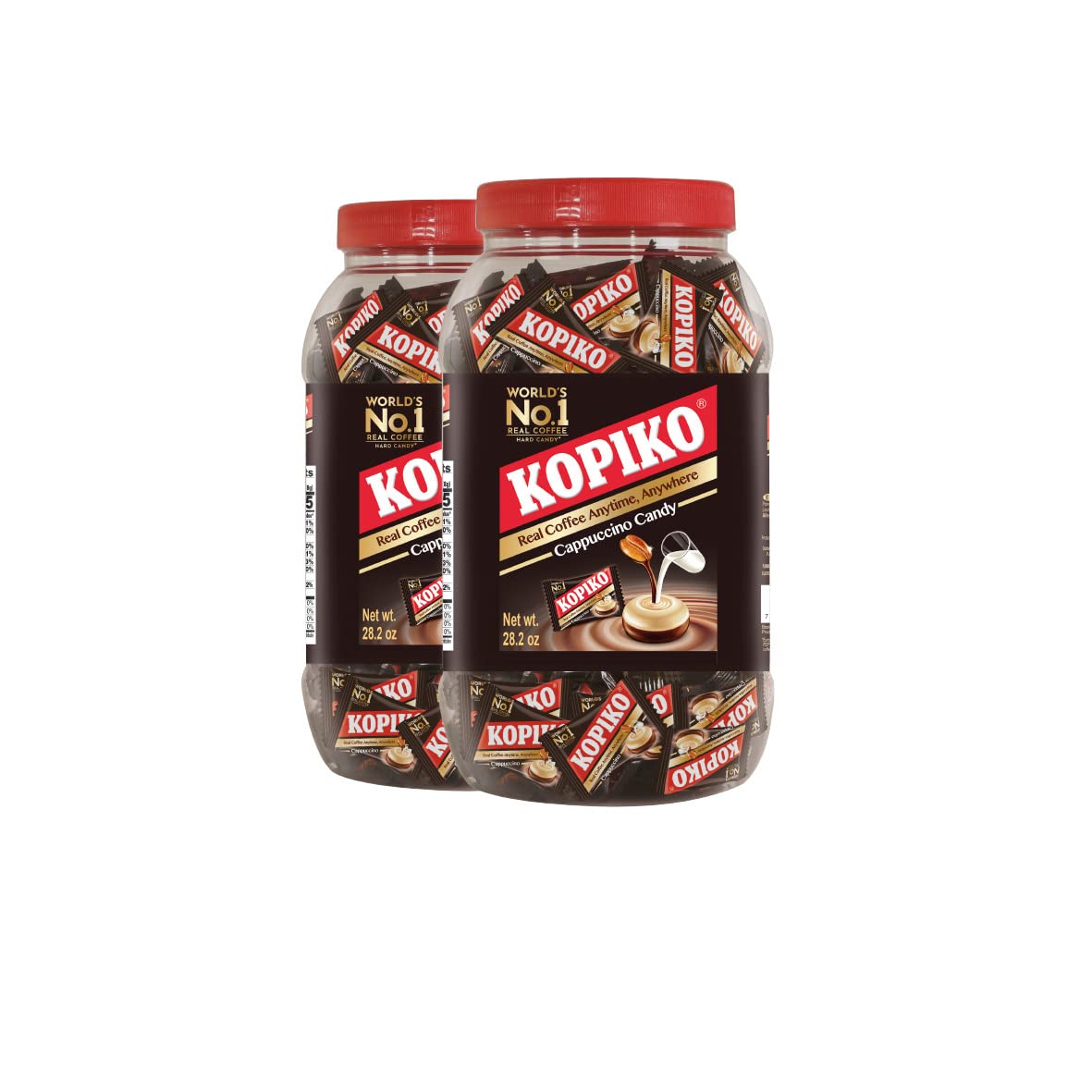 Kopiko Coffee Candy (28.2oz Jar) - Your Take-Out Pocket Coffee for Every Occasion - Hard Candy Made from Indonesia's Finest Beans - Contains Real Extract for Better Taste (2-Pack)