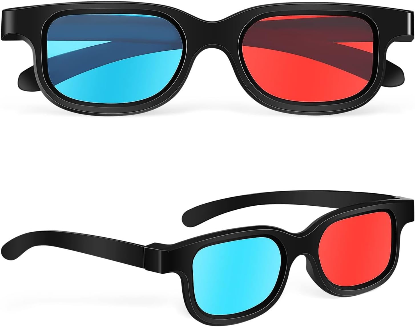 HAICN 2Pcs 3D Glasses Portable Red and Blue 3D Glasses View 3d Print Magazines Comic Books Anaglyph Photos for Home Cinema Theater TV Game