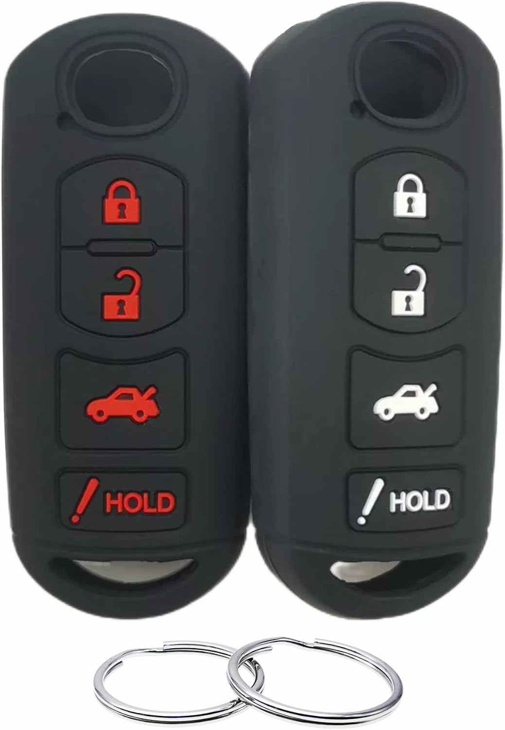 REPROTECTING Silicone Rubber Key Fob Cover Compatible with 2009-2019 Mazda 3 6 CX-5 CX-7 CX-9 MX-5 Miata Toyota Yaris iA Scion iA KR55WK49383 WAZX1T768SKE11A03 WAZSKE13D01 Black Black