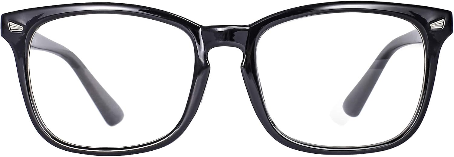 MAXJULI Blue Light Blocking Glasses,Computer Reading/Gaming/TV/Phones Glasses for Women Men(Shiny Black)