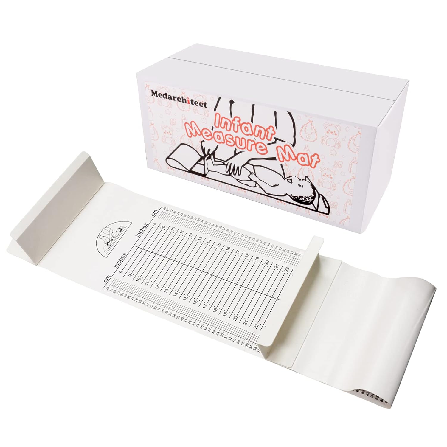 Medarchitect Baby Height Measuring Mat, Infantometer, 8-39 in, 20-99 cm