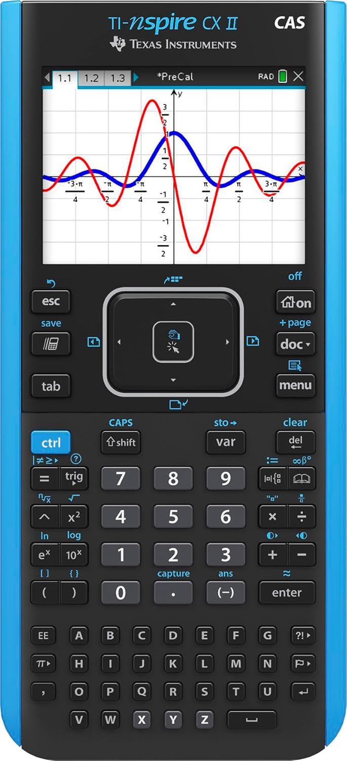 Texas Instruments TI-Nspire CX II CAS Color Graphing Calculator with Student Software (PC/Mac)