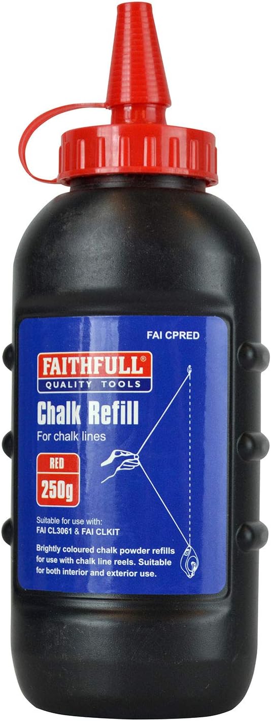 Faithfull FAICPRED Builders Chalk Line Powder Refill Red 250g (8oz)
