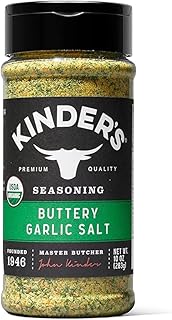 Kinder's Organic Buttery Garlic Master Salt, Premium Quality Seasoning, MSG Free and USDA Certified Organic, 2.75 oz