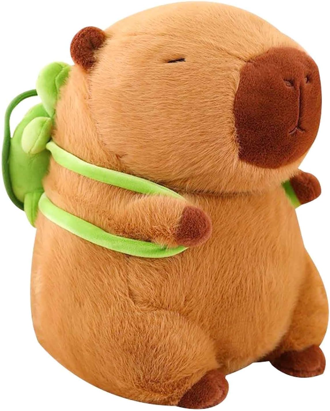 AYNKH Capybara Plush Toy, 23cm Realistic Soft Capybara Stuffed Animal Doll Carrying Turtle, Cute Plushie Pillow Gift for Kids Boys Girls