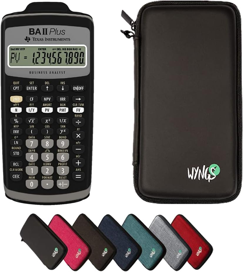 TI-BA II Plus + Protective Case + Prime Warranty