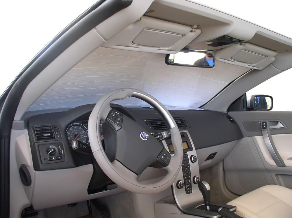HeatShield, The Original Windshield Sun Shade, Custom-Fit for Volvo C70 Convertible 2006, 2007, 2008, 2009, 2010, 2011, 2012, 2013 Silver Series