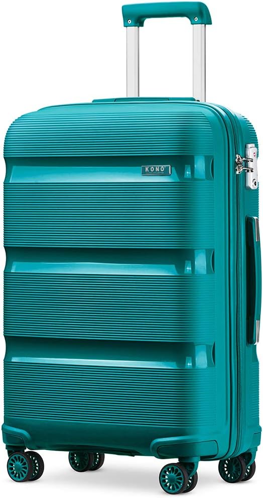 Kono 24 inch Medium Check in Luggage 66L TSA Lock Lightweight Polypropylene Hard Shell Suitcase