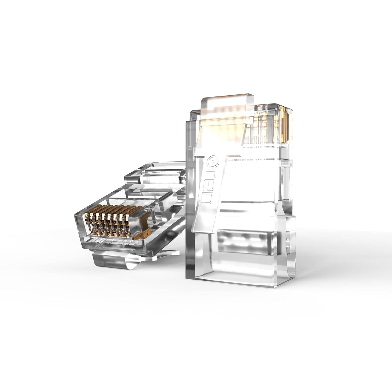 Oren Kablo CAT6 RJ-45 Connectors, 25-Pack, Standard Modular Plug, Supports Solid or Stranded UTP Ethernet Cables, 50 μ” gold plating, Professional Coupler Cabling Accessories - Crimp Tool Support