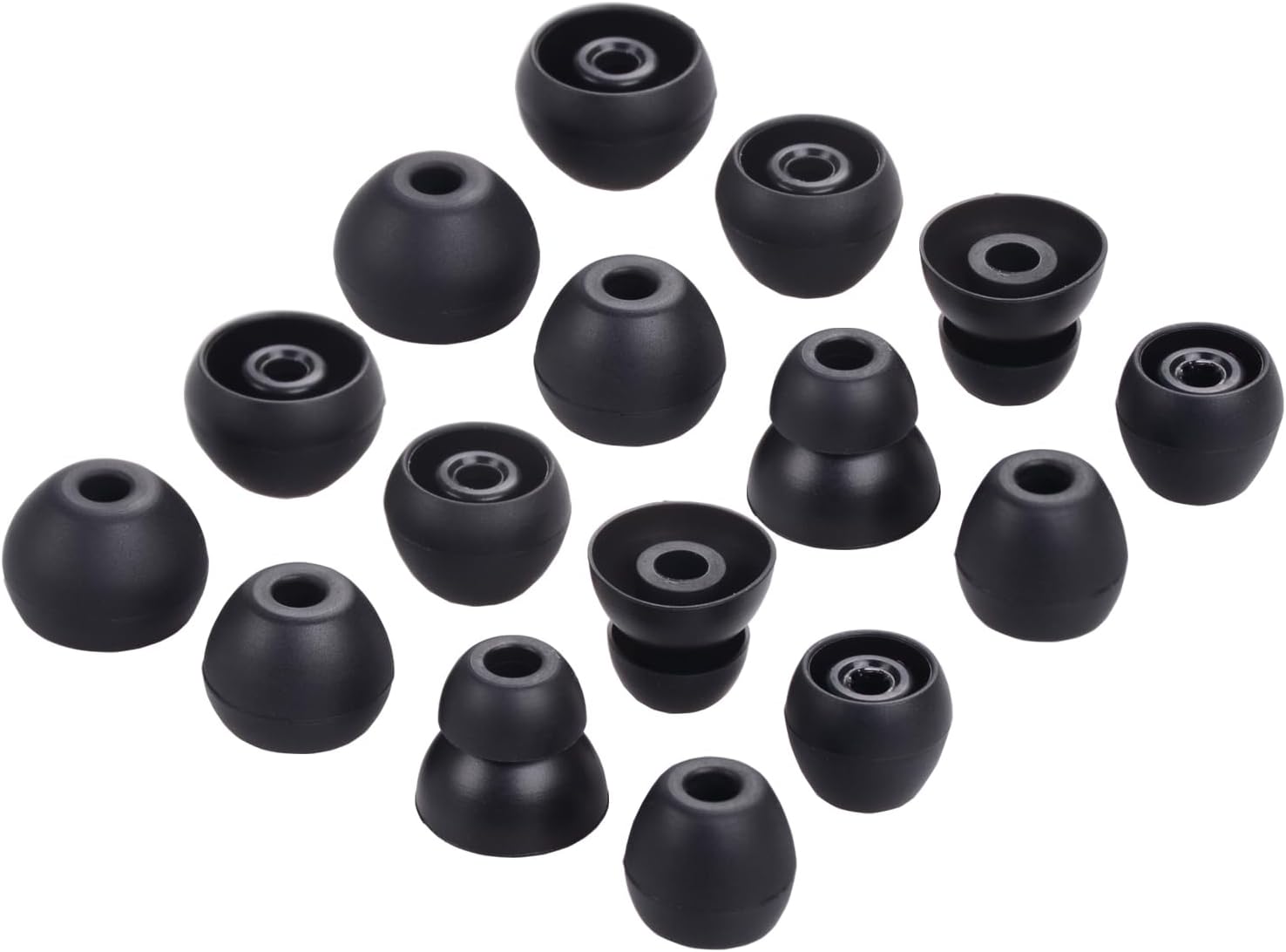 Replacement Eartips Silicone Earbuds Tips Buds Ear Set Accessories for Beats Flex Wireless Headphones,8 Pairs (Black)