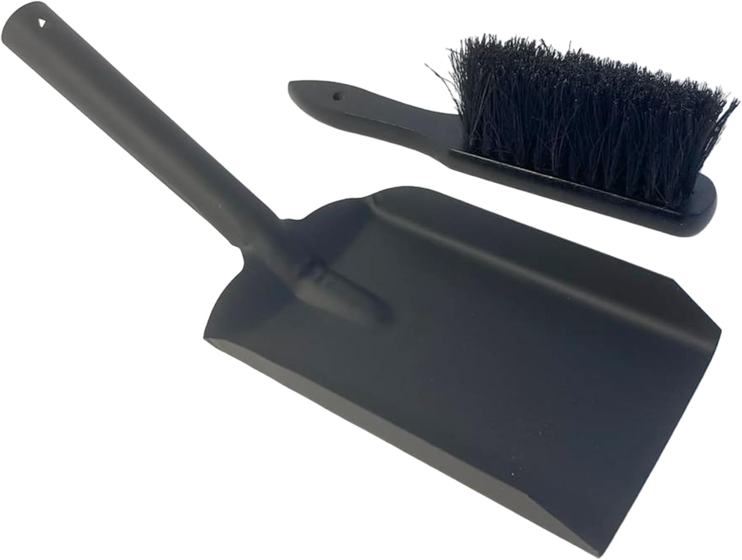 Fireside ASH Shovel and Brush Set | Tidy Clean Log Burner Stove | Powder Coated Black Finish | Hearth Iron Fireside Tidy Set | Durable Steel Set with Fireplace Dustpan and Brush | Coal Shovel